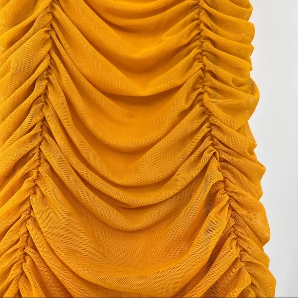 Heart & Hips Ruched Orange Dress Size Large - Picture 3 of 8